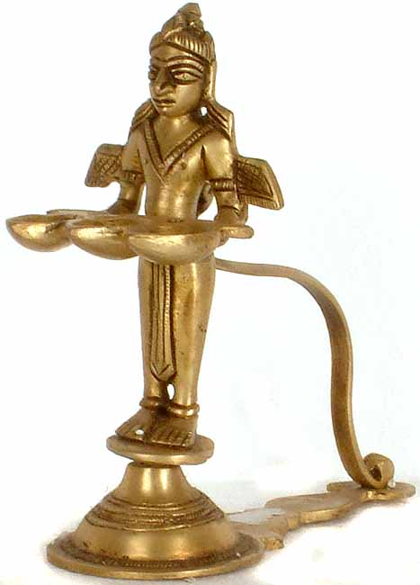 Hand-Held Yaksha with Three Lamps