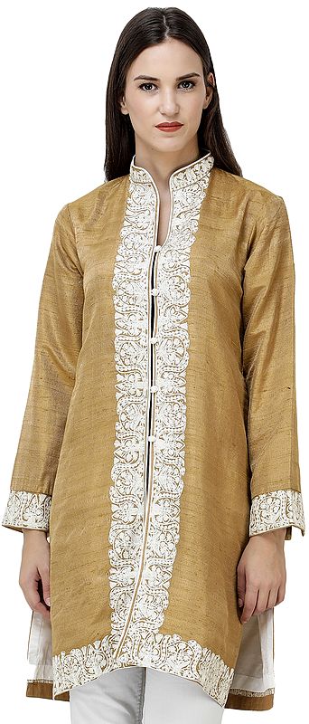 Apple-Cinnamon Jacket from Srinagar with Aari Embroidery