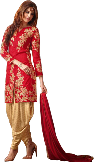 Red and Golden Wedding Designer Suit with Floral-Embroidery and Crystals