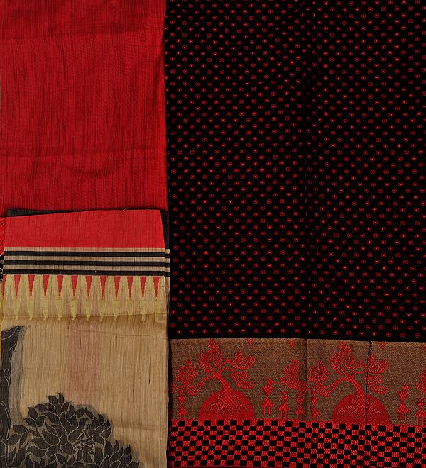 Salwar Kameez Fabric from Banaras with Woven Bootis