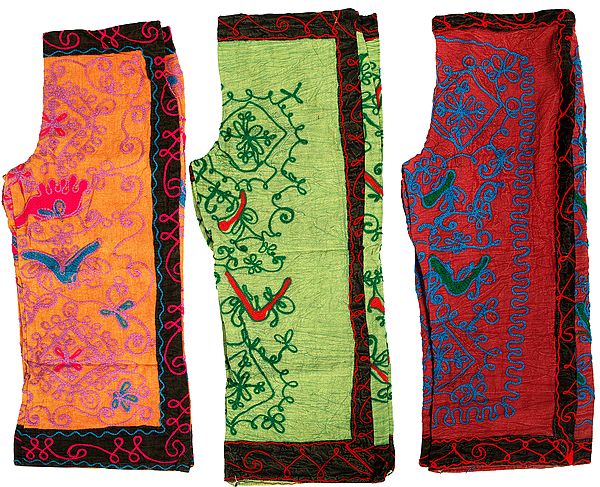 Lot of Three Embroidered Gujarati Trousers