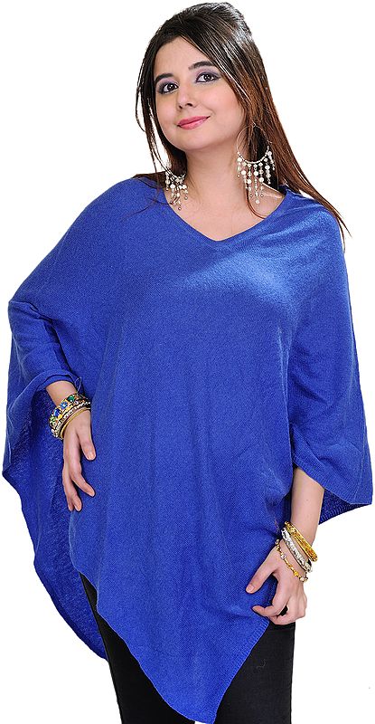 Plain Cashmere Poncho from Nepal