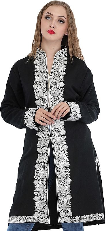 Jacket from Kashmir with Aari-Embroidery on Border