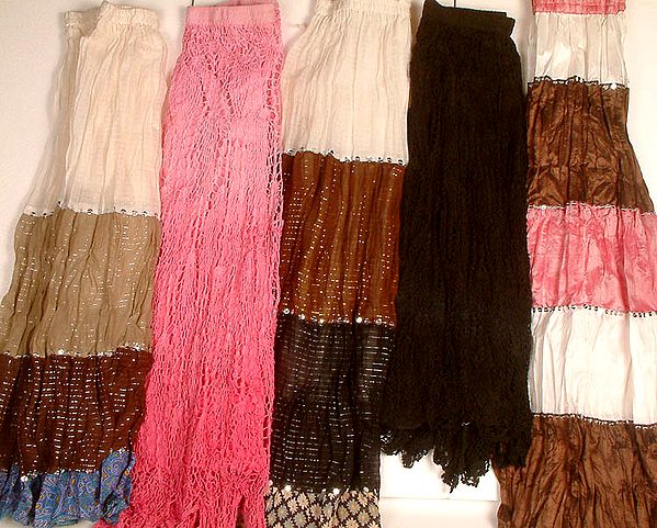 Assorted Lot of Five Crochet and Malmal Skirts