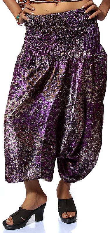 Printed Purple Harem Trousers