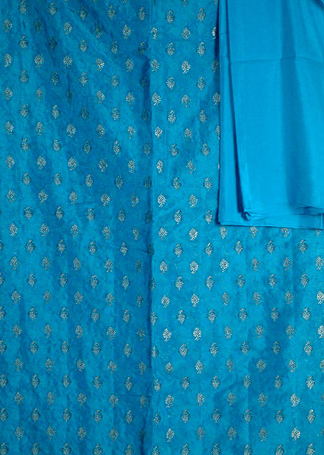 Azure Banarasi Suit with All-Over Thread Weave