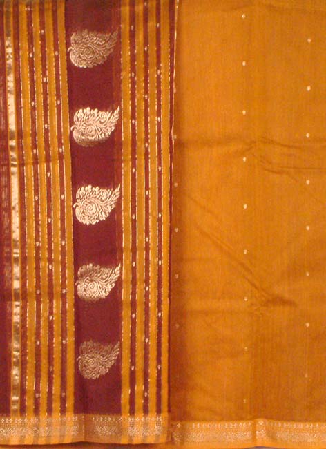 Brown and Golden Chanderi Suit