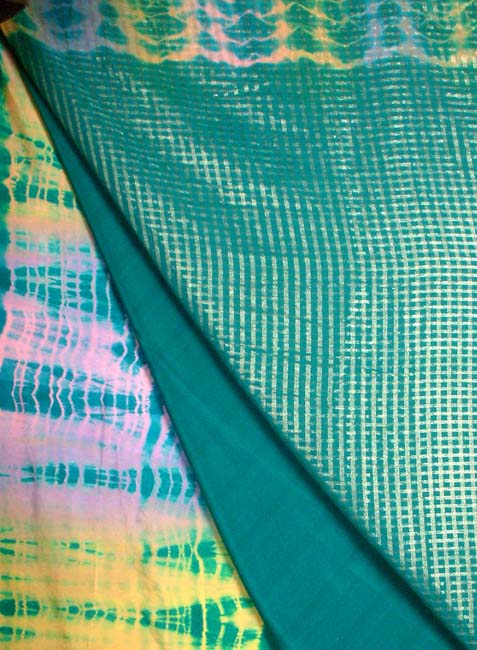 Green Georgette Suit with Golden Thread Work