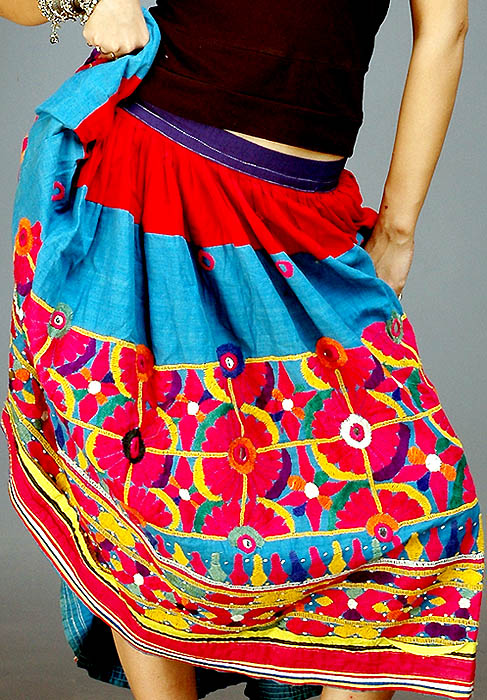 Gujarati Skirt with Antique Kutch Embroidery