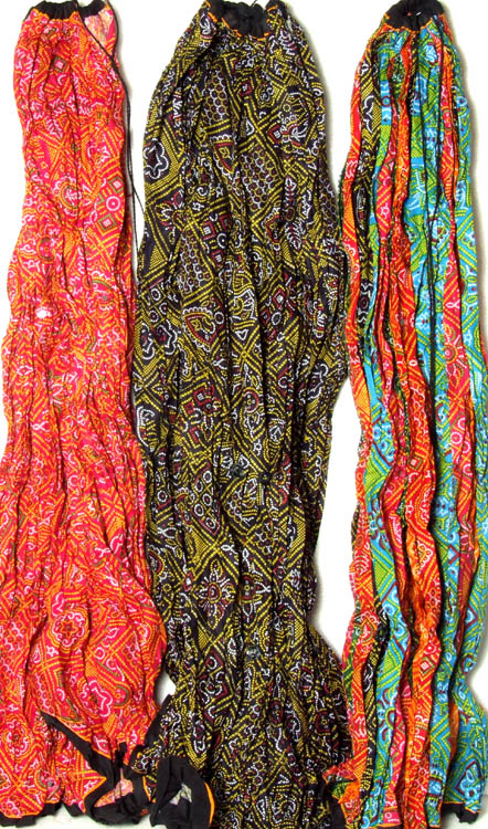 Lot of Three Gypsy Skirts with Chunri Print and Mirrors