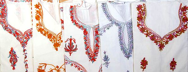 Lot of Five Kashmir Tops with Aari Embroidery