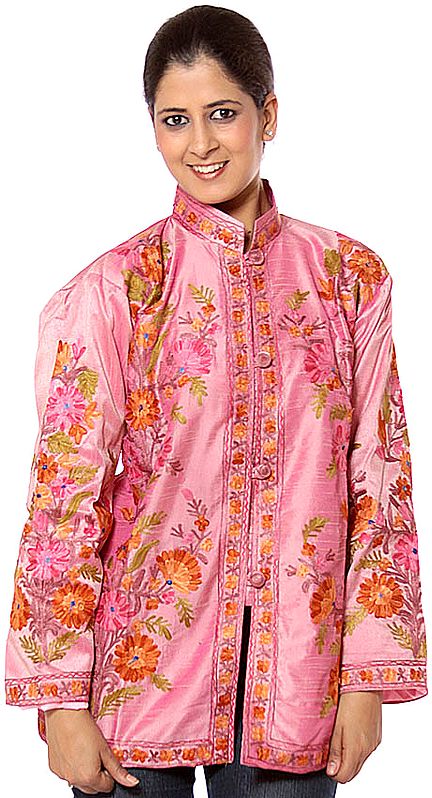 Light-Pink Jacket with Crewel Embroidery