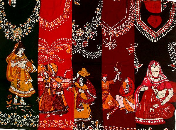Lot of Five Batik Tops | Exotic India Art