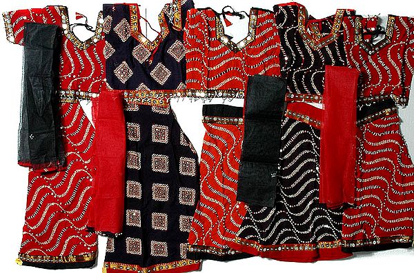 Lot of Five Ghagra Cholis for Children