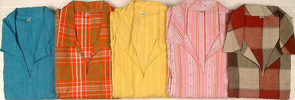 Lot of Five Kurti Tops with Collars