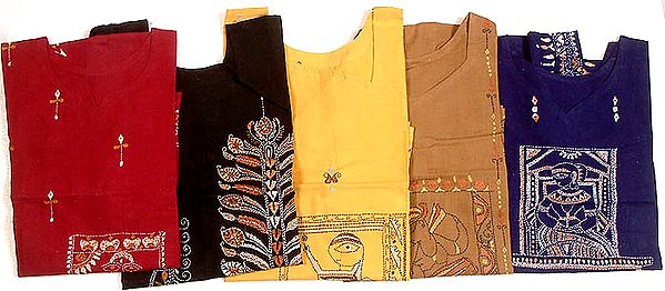 Lot of Five Tops with Thread Work