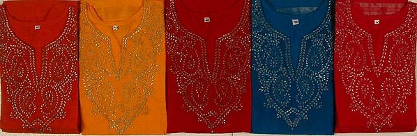 Lot of Five Tops with Thread Work