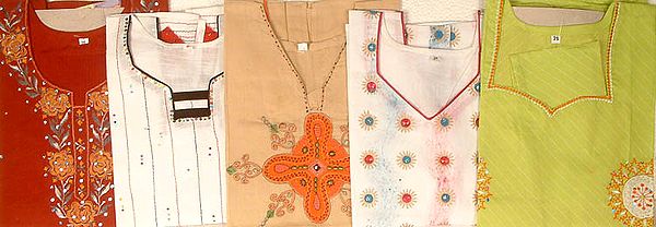 Lot of Five Tops with Threadwork and Sequins