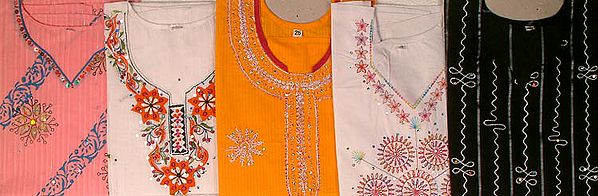 Lot of Five Tops with Threadwork and Sequins