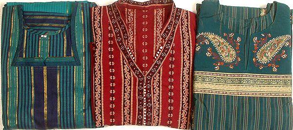Lot of Three Pure Cotton Salwar Kameez Suits