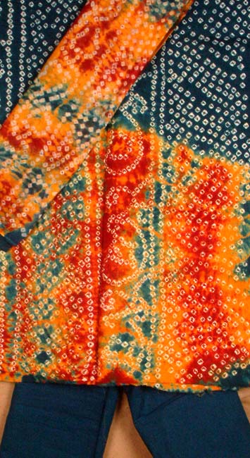 Multi-Color Bandhini Suit | Exotic India Art