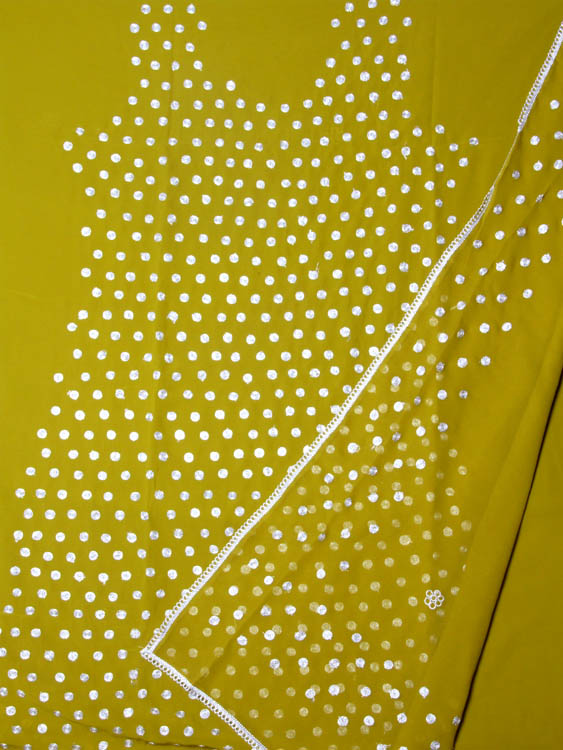 Old-Gold Salwar Suit Fabric with All-Over Embroidered Bootis