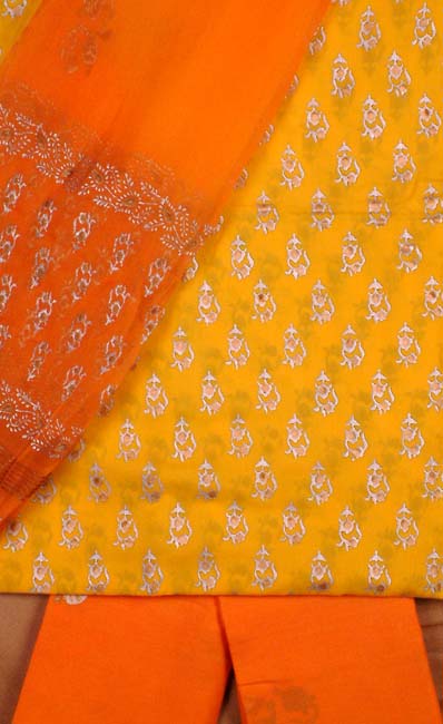 Orange and Yellow Suit with Silver Bootis
