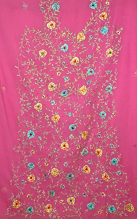 Orchid Salwar Kameez Suit with Persian Floral Embroidery