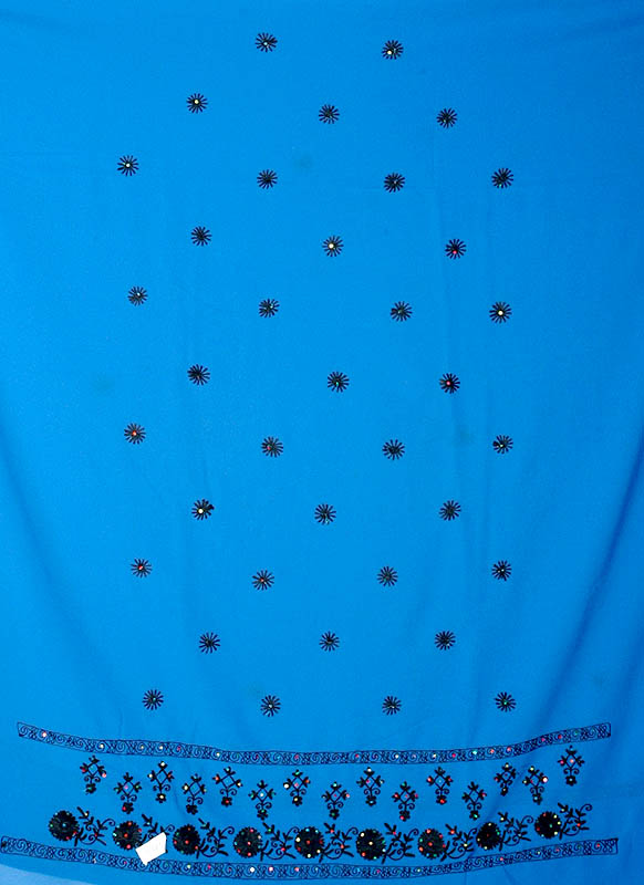 Persian Blue Salwar Suit with Black Thread Embroidery and Sequins