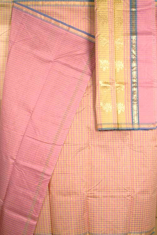 Pink and Peach Chanderi Suit