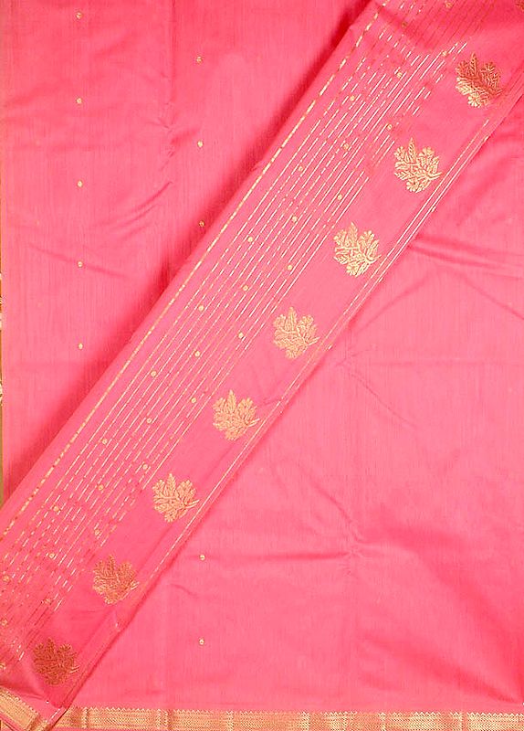 Pink Chanderi Suit with Golden Bootis
