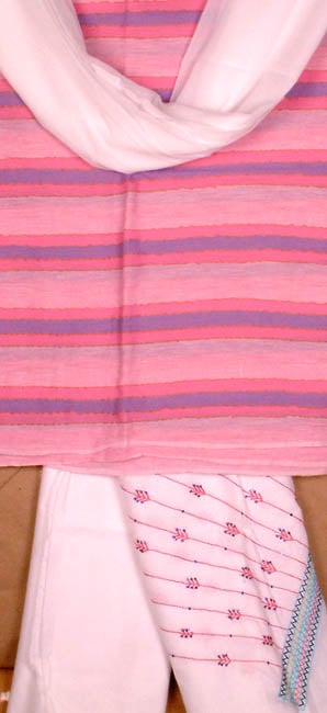 Pink Crush Cotton Suit with Georgette Dupatta
