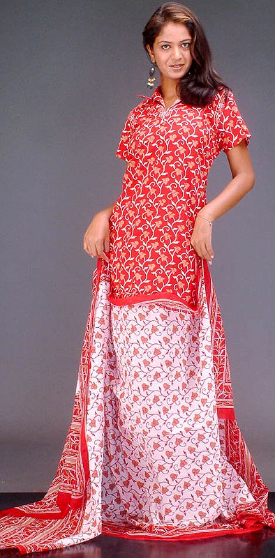 Printed Cotton Suit with Patiala Salwar