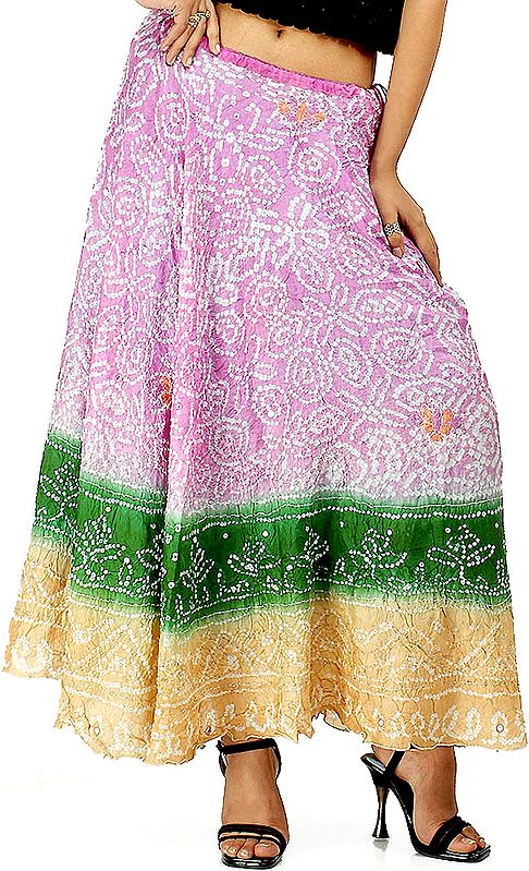 Pure Silk Bandhini Skirt