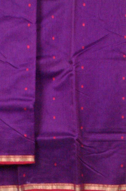 Purple Chanderi Suit with Red Bootis
