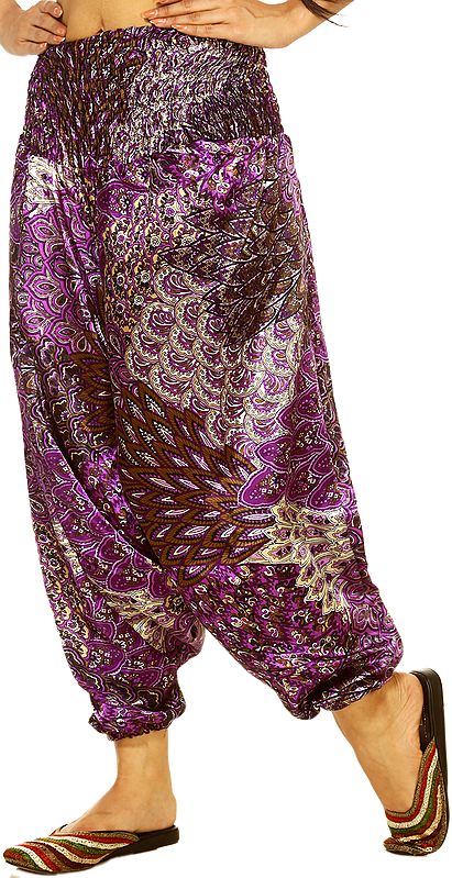 Purple-Passion Printed Harem Trousers