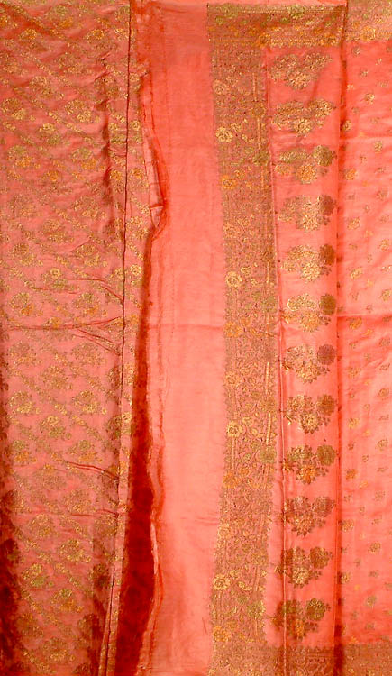 Salmon Pink Salwar Suit with Jaal Weave
