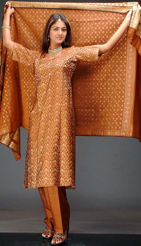 Sandybrown Banarasi Suit