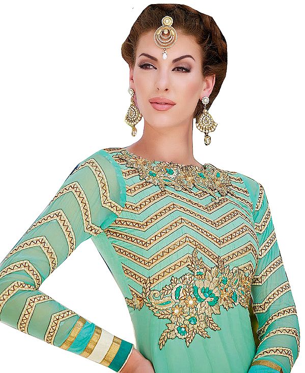 double layer anarkali suit