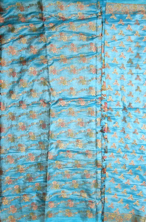 Sky-Blue Banarasi Suit with All-Over Woven Bootis