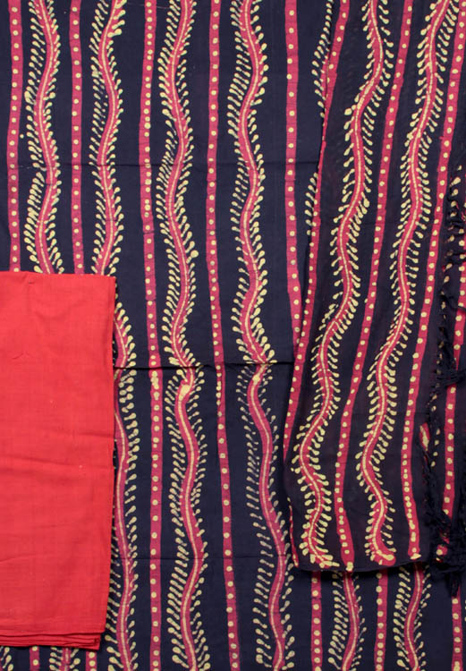 Batik Salwar Kameez Fabric with Print