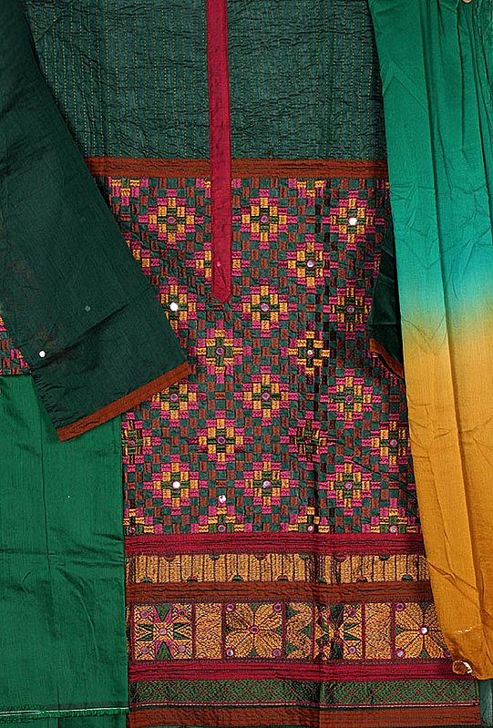 Gujarati Embroidered Suit from Kutch with Mirrors