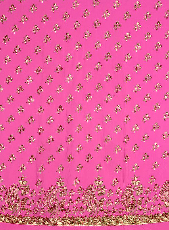 Magenta Salwar Kameez Fabric with Needle Embroidery