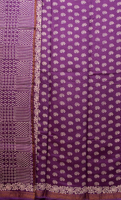 Amethyst Chanderi Suit with All-Over Printed Paisleys