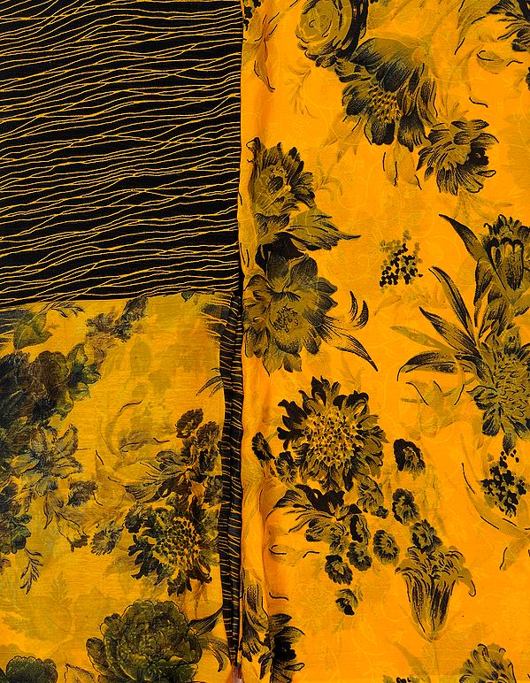 Salwar Kameez Fabric with Large Printed Flowers