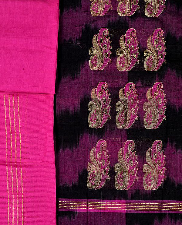 Salwar Kameez Fabric from Seemandhra with Woven Paisleys