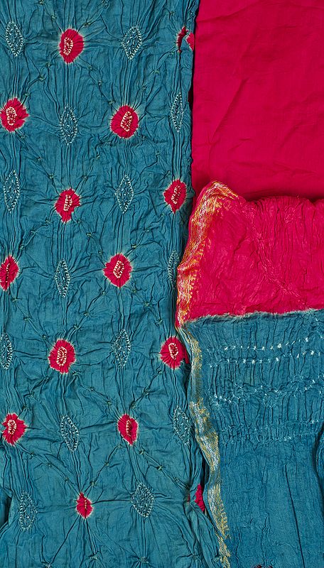 Bandhani Tie-Dye Salwar Kameez Fabric from Jodhpur