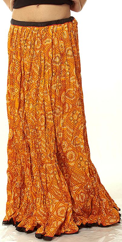 Amber Gypsy Ghagra Skirt with Chunri Print