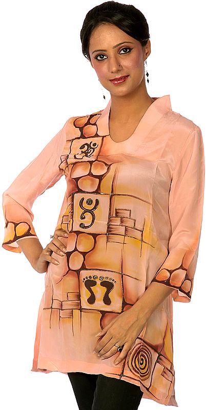 Blush Kurti with Hand-Painted Om