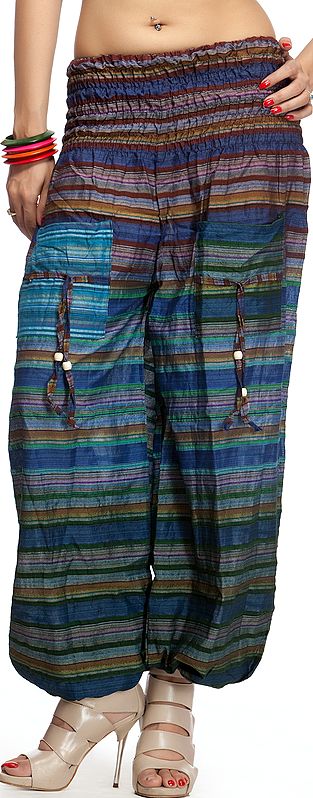 Multi-Color Woven Yoga Trousers